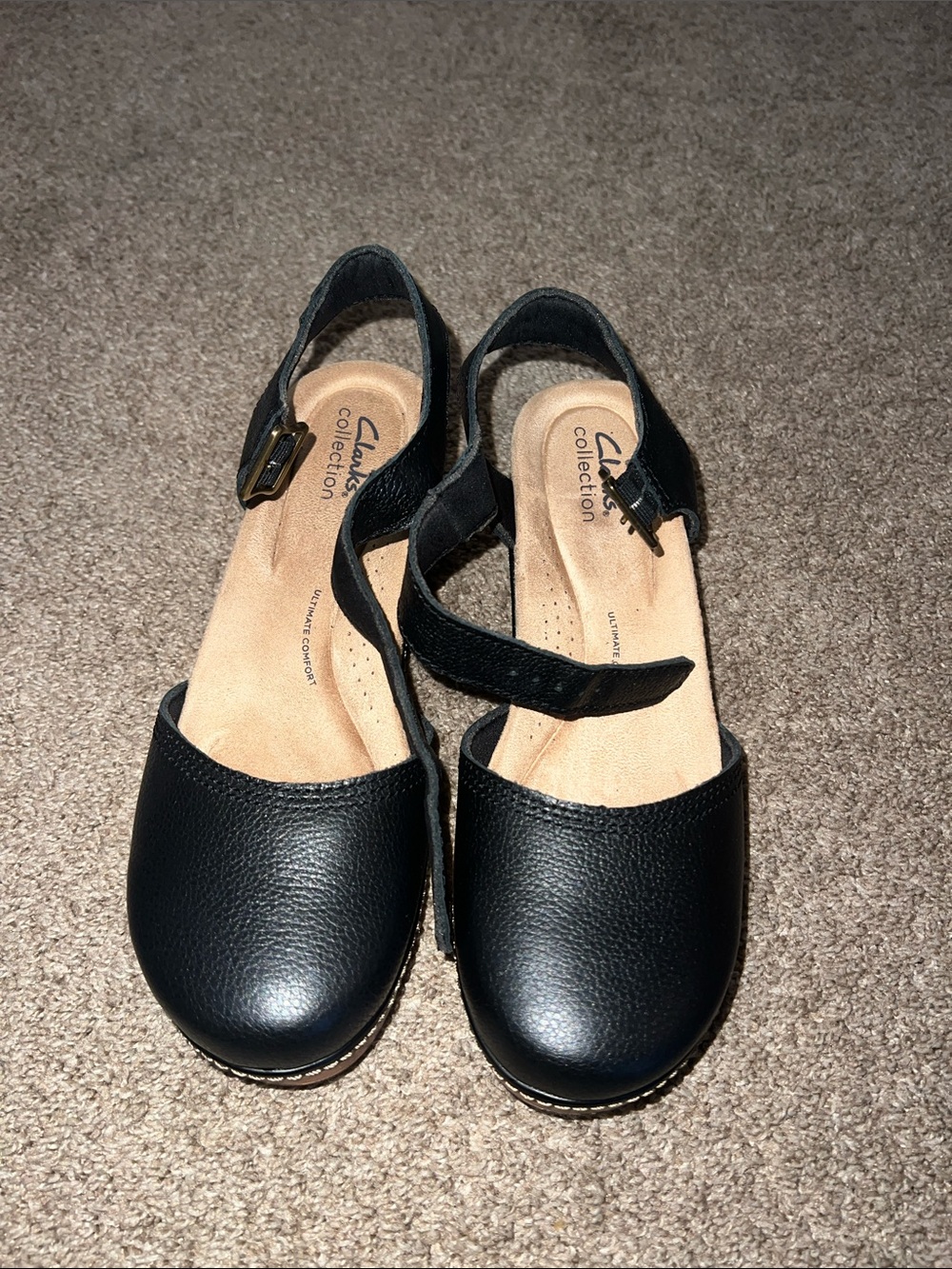 Clark’s Paizlee Ria Black Leather Platform Clog